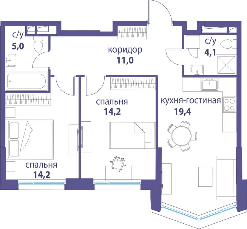 Продажа 2-комн. квартиры, 67,9 м² в ЖК «Символ», проезд Невельского, 6к1, Москва, Россия #1 Продажа 2-комн. квартиры, 67,9 м² в ЖК «Символ», проезд Невельского, 6к1, Москва, Россия #1