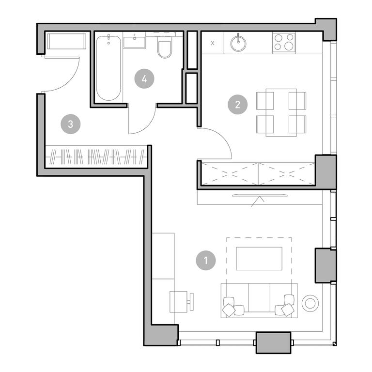 1-BD Apartment Sale, 45.5 sq. m. at UNO.Golovinskie Prudy, Mikhalkovskaya Street, 52, Moscow, Russia #2 1-BD Apartment Sale, 45.5 sq. m. at UNO.Golovinskie Prudy, Mikhalkovskaya Street, 52, Moscow, Russia #2