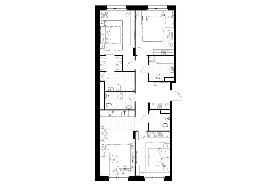 3-BD Apartment Sale, 100.6 sq. m. at Rezidentsii Skolkovo, Kashtanovaya ulitsa, 1, rabochiy posyolok Zarechye, Odintsovskiy City District, Moscow Region, Russia #1
