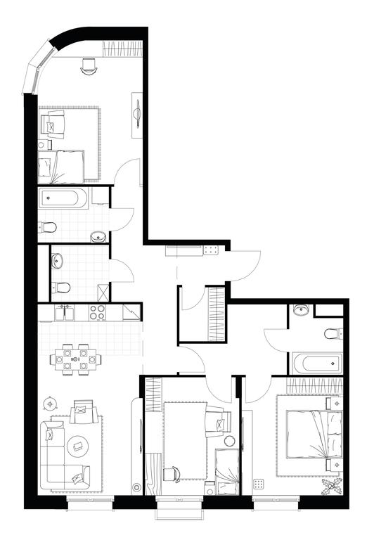 3-BD Apartment Sale, 105.7 sq. m. at Rezidentsii Skolkovo, Kashtanovaya ulitsa, 1, rabochiy posyolok Zarechye, Odintsovskiy City District, Moscow Region, Russia #1