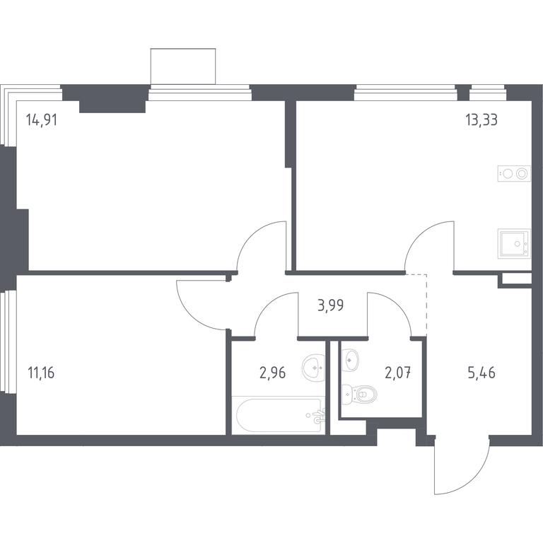 1-BD Apartment Sale, 53.88 sq. m. at Gorki Park, Shkolnaya ulitsa, 2, derevnya Korobovo, Leninskiy City District, Moscow Region, Russia #1 1-BD Apartment Sale, 53.88 sq. m. at Gorki Park, Shkolnaya ulitsa, 2, derevnya Korobovo, Leninskiy City District, Moscow Region, Russia #1