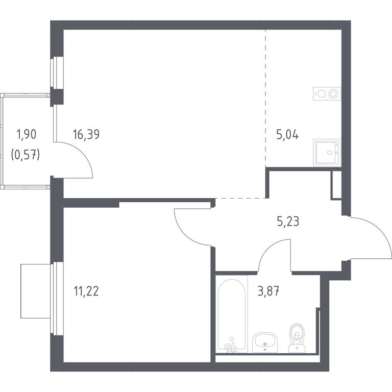 Apartment Sale, 42.32 sq. m. at Gorki Park, Shkolnaya ulitsa, 2, derevnya Korobovo, Leninskiy City District, Moscow Region, Russia #1 Apartment Sale, 42.32 sq. m. at Gorki Park, Shkolnaya ulitsa, 2, derevnya Korobovo, Leninskiy City District, Moscow Region, Russia #1