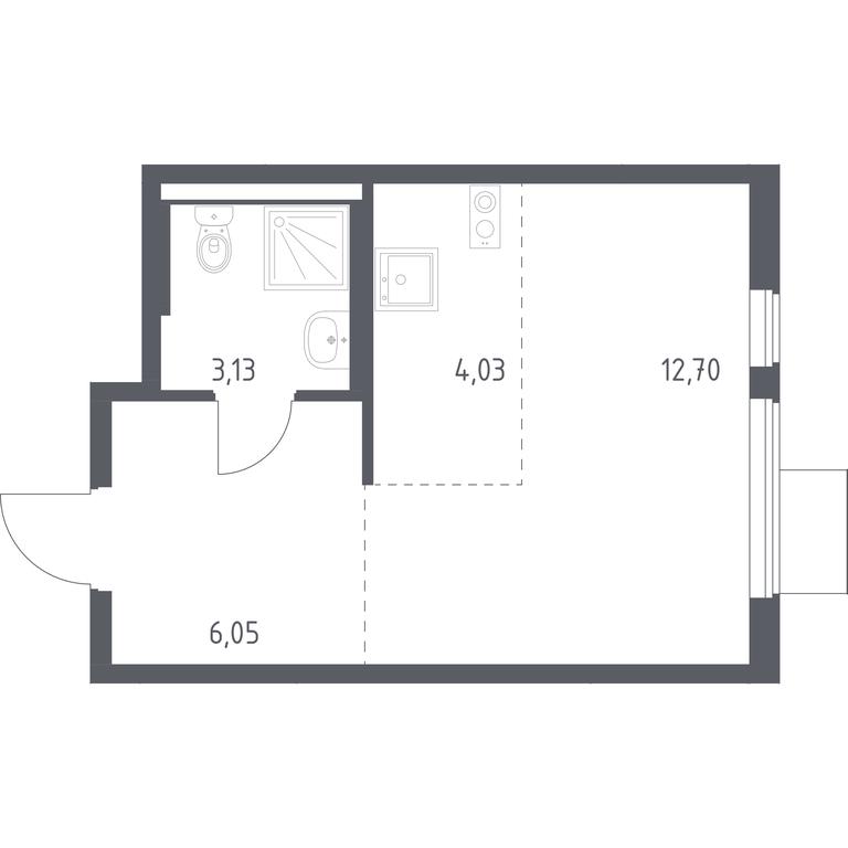 Apartment Sale, 25.91 sq. m. at Gorki Park, Shkolnaya ulitsa, 2, derevnya Korobovo, Leninskiy City District, Moscow Region, Russia #1