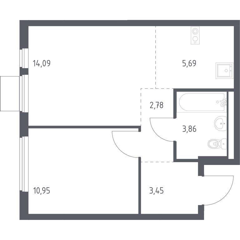 Apartment Sale, 40.82平方米 at Gorki Park, Shkolnaya ulitsa, 2, derevnya Korobovo, Leninskiy City District, Moscow Region, Russia #1 Apartment Sale, 40.82平方米 at Gorki Park, Shkolnaya ulitsa, 2, derevnya Korobovo, Leninskiy City District, Moscow Region, Russia #1