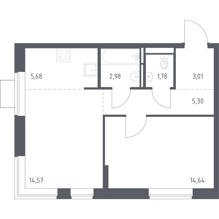 Apartment Sale, 47.96 sq. m. at Bogdanovskiy Les, derevnya Bogdanikha, Leninskiy City District, Moscow Region, Russia #1 Apartment Sale, 47.96 sq. m. at Bogdanovskiy Les, derevnya Bogdanikha, Leninskiy City District, Moscow Region, Russia #1