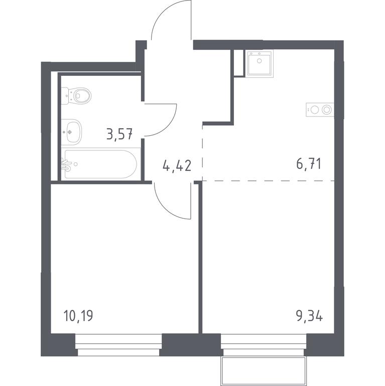 Apartment Sale, 34.23平方米 at Kvartal Marino, kvartal № 175, 1с1, Filimonkovskoye Municipal Formation, Moscow, Russia #1 Apartment Sale, 34.23平方米 at Kvartal Marino, kvartal № 175, 1с1, Filimonkovskoye Municipal Formation, Moscow, Russia #1