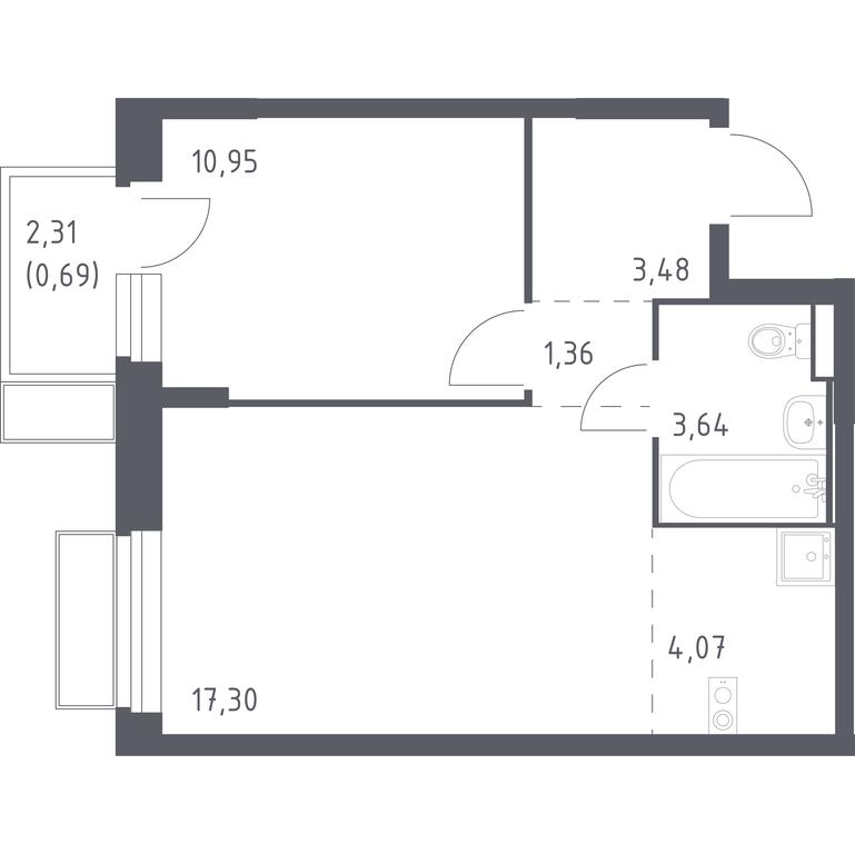Apartment Sale, 41.49 sq. m. at Kvartal Marino, kvartal № 175, 1с1, Filimonkovskoye Municipal Formation, Moscow, Russia #1 Apartment Sale, 41.49 sq. m. at Kvartal Marino, kvartal № 175, 1с1, Filimonkovskoye Municipal Formation, Moscow, Russia #1