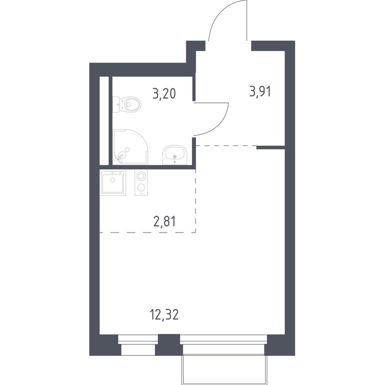 Apartment Sale, 22.24 sq. m. at Kvartal Marino, kvartal № 175, 1с1, Filimonkovskoye Municipal Formation, Moscow, Russia #1