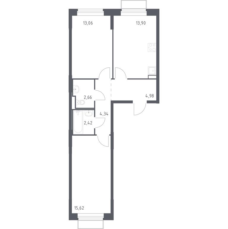 1-BD Apartment Sale, 56.98 sq. m. at Kvartal Marino, kvartal № 175, 1с1, Filimonkovskoye Municipal Formation, Moscow, Russia #1 1-BD Apartment Sale, 56.98 sq. m. at Kvartal Marino, kvartal № 175, 1с1, Filimonkovskoye Municipal Formation, Moscow, Russia #1