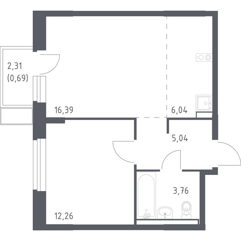 Apartment Sale, 44.18平方米 at Kvartal Marino, kvartal № 175, 1с1, Filimonkovskoye Municipal Formation, Moscow, Russia #1 Apartment Sale, 44.18平方米 at Kvartal Marino, kvartal № 175, 1с1, Filimonkovskoye Municipal Formation, Moscow, Russia #1