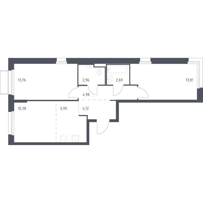 1-BD Apartment Sale, 59.6 sq. m. at Kvartal Marino, kvartal № 175, 1с1, Filimonkovskoye Municipal Formation, Moscow, Russia #1 1-BD Apartment Sale, 59.6 sq. m. at Kvartal Marino, kvartal № 175, 1с1, Filimonkovskoye Municipal Formation, Moscow, Russia #1