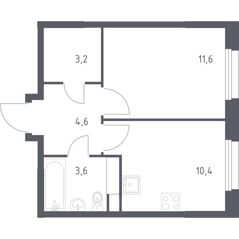 Apartment Sale, 33.4 sq. m. at Eko Bunino, prospekt Kuprina, 34к1, Sosenskoye Settlement, Moscow, Russia #1 Apartment Sale, 33.4 sq. m. at Eko Bunino, prospekt Kuprina, 34к1, Sosenskoye Settlement, Moscow, Russia #1