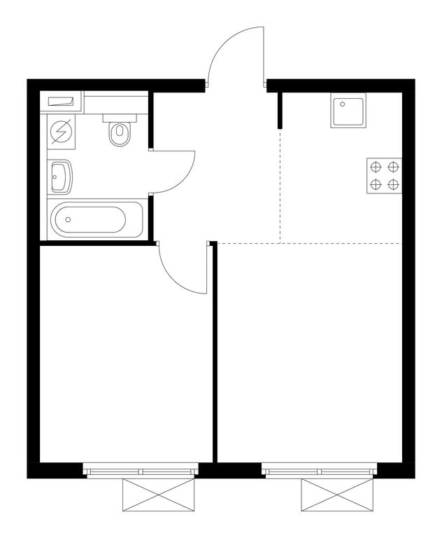 2-BD Apartment Sale, 36.3 sq. m. at Belaya Dacha Park, mikrorayon Parkovy, 1, Kotelniki, Moscow Region, Russia #1