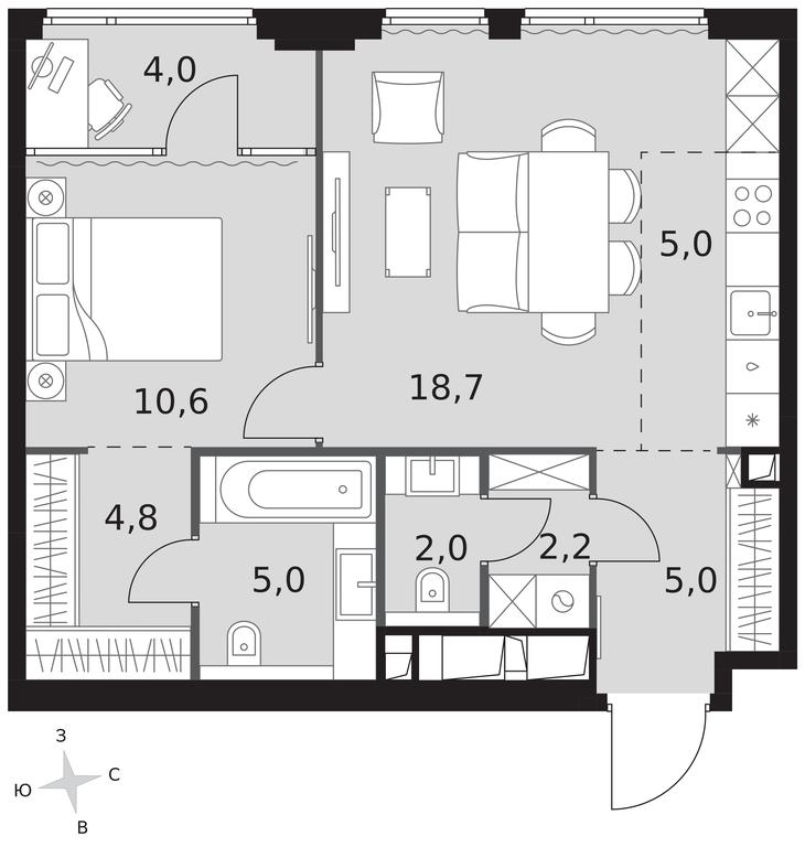 2-BD Apartment Sale, 57.3 sq. m. at Sydney City, Shenogina Street, 2, Moscow, Russia #1 2-BD Apartment Sale, 57.3 sq. m. at Sydney City, Shenogina Street, 2, Moscow, Russia #1