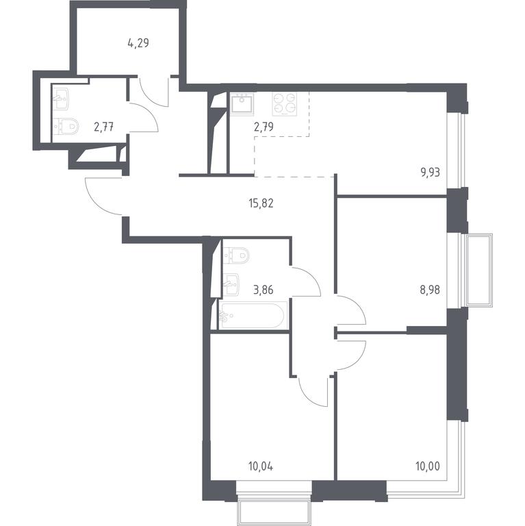 2-BD Apartment Sale, 68.48平方米 at Dolina Yauzy, Trudovaya Street, 23, Mytischi, Moscow Region, Russia #1 2-BD Apartment Sale, 68.48平方米 at Dolina Yauzy, Trudovaya Street, 23, Mytischi, Moscow Region, Russia #1
