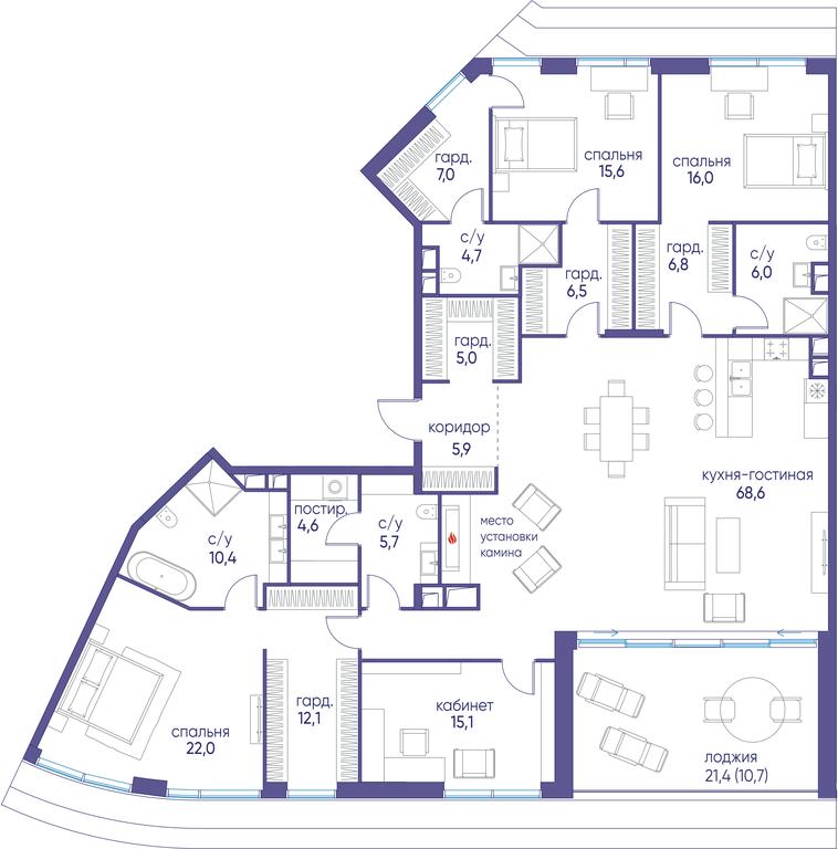 4-BD Apartment Sale, 221.2 sq. m. at Ostrov, Nizhnye Mnyovniki Street, 37Ас4, Moscow, Russia #1 4-BD Apartment Sale, 221.2 sq. m. at Ostrov, Nizhnye Mnyovniki Street, 37Ас4, Moscow, Russia #1