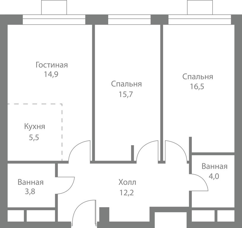 3-BD Apartment Sale, 72.6平方米 at Stellar City, Skolkovskoye Highway, 1, Moscow, Russia #1