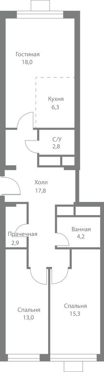 3-BD Apartment Sale, 80.3平方米 at Stellar City, Skolkovskoye Highway, 1, Moscow, Russia #1