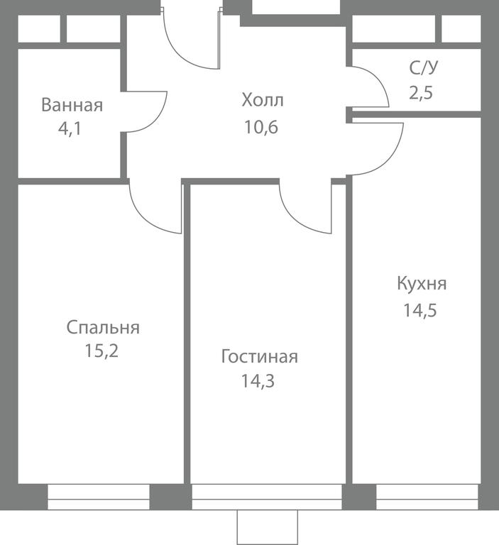 2-BD Apartment Sale, 61.2平方米 at Stellar City, Skolkovskoye Highway, 1, Moscow, Russia #1