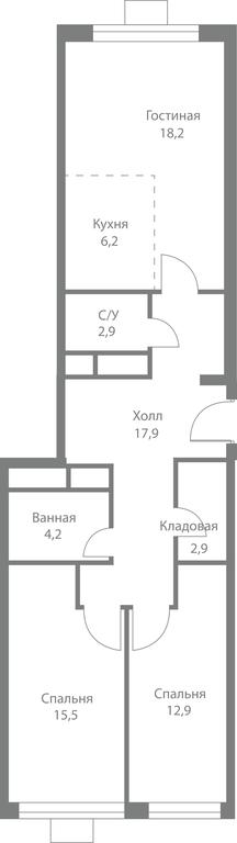3-BD Apartment Sale, 80.8平方米 at Stellar City, Skolkovskoye Highway, 1, Moscow, Russia #1