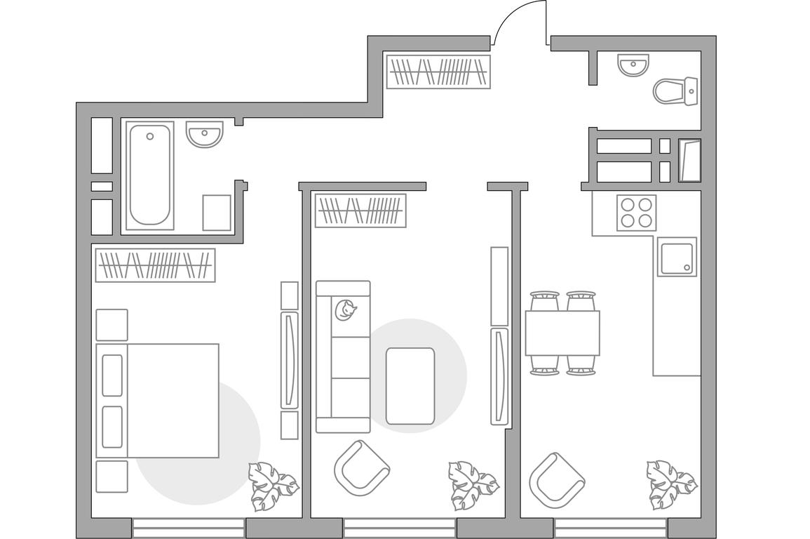 1-BD Apartment Sale, 54.3 sq. m. at Innovatsiya, bulvar Eynshteyna, 1, Urban-Type Settlement of Novoivanovskoe, Odintsovskiy City District, Moscow Region, Russia #1