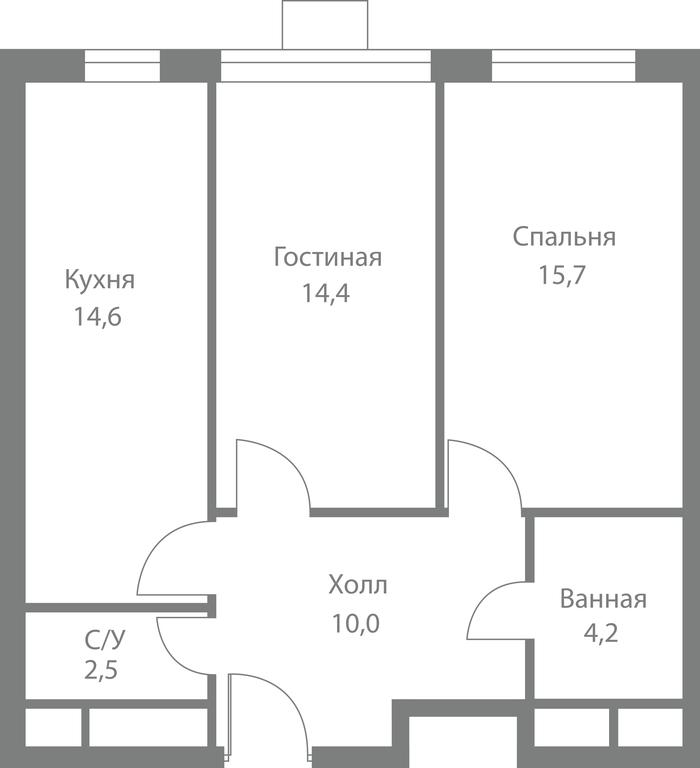 2-BD Apartment Sale, 61.4平方米 at Stellar City, Skolkovskoye Highway, 1, Moscow, Russia #1