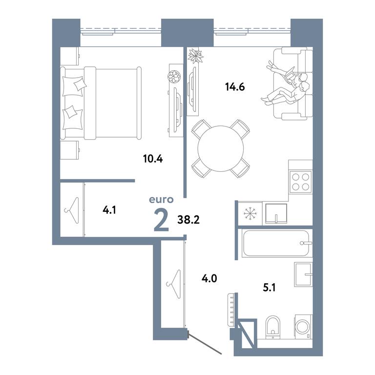 1-BD Apartment Sale, 38.2 sq. m. at Strana.Zarechnaja, Ilovayskaya Street, Moscow, Russia #1 1-BD Apartment Sale, 38.2 sq. m. at Strana.Zarechnaja, Ilovayskaya Street, Moscow, Russia #1