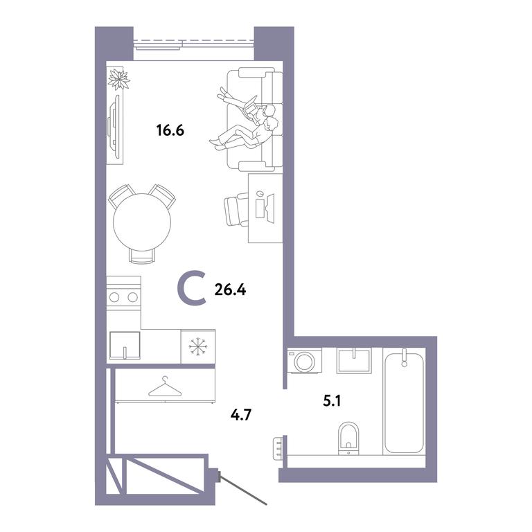 Apartment Sale, 26.4 sq. m. at Strana.Zarechnaja, Ilovayskaya Street, Moscow, Russia #2 Apartment Sale, 26.4 sq. m. at Strana.Zarechnaja, Ilovayskaya Street, Moscow, Russia #2