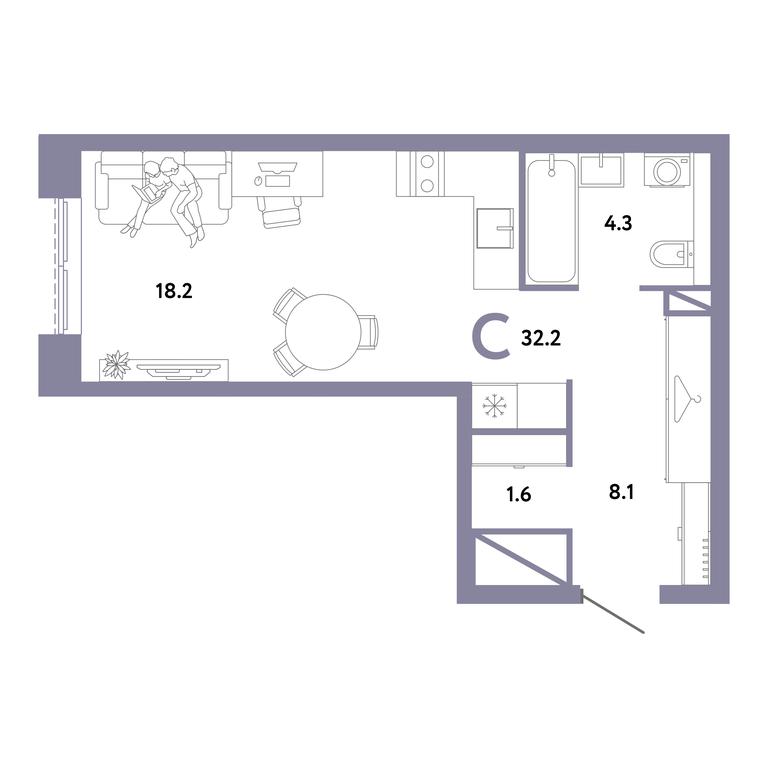 Продажа квартиры, 32,2 м² в ЖК «Страна.Заречная», Иловайская улица, Москва, Россия #1 Продажа квартиры, 32,2 м² в ЖК «Страна.Заречная», Иловайская улица, Москва, Россия #1