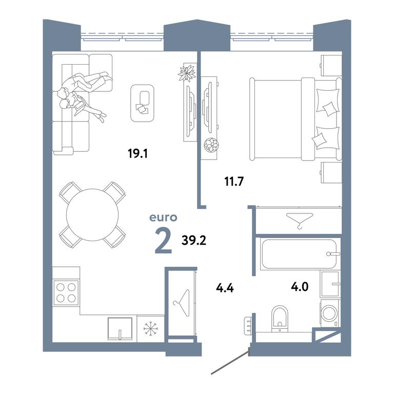 1-BD Apartment Sale, 39.2 sq. m. at Strana.Zarechnaja, Ilovayskaya Street, Moscow, Russia #1 1-BD Apartment Sale, 39.2 sq. m. at Strana.Zarechnaja, Ilovayskaya Street, Moscow, Russia #1