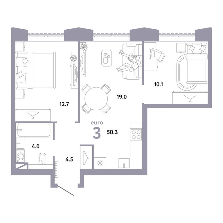 2-BD Apartment Sale, 50.3平方米 at Strana.Zarechnaja, Ilovayskaya Street, Moscow, Russia #1 2-BD Apartment Sale, 50.3平方米 at Strana.Zarechnaja, Ilovayskaya Street, Moscow, Russia #1