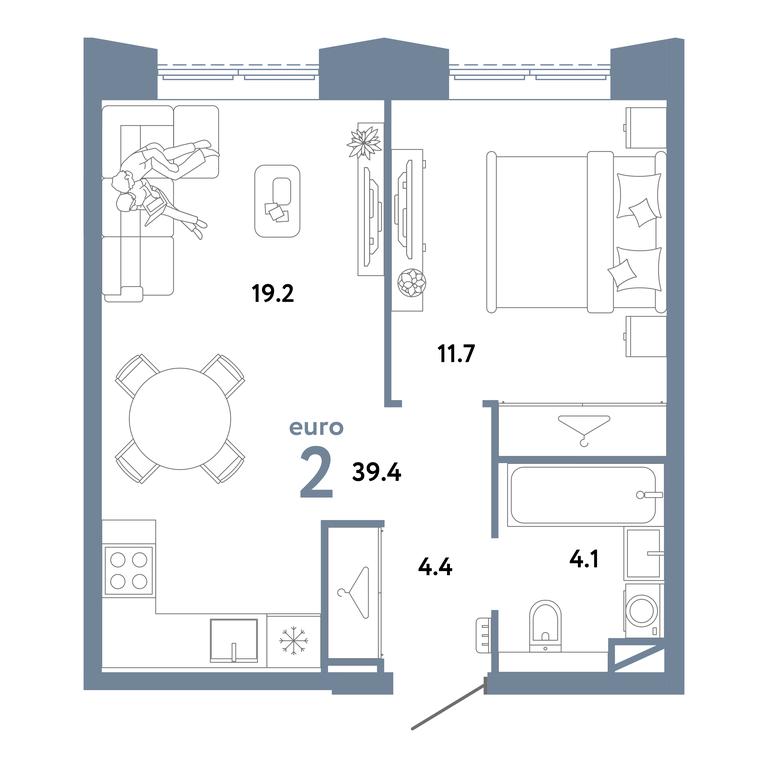 1-BD Apartment Sale, 39.4 sq. m. at Strana.Zarechnaja, Ilovayskaya Street, Moscow, Russia #1 1-BD Apartment Sale, 39.4 sq. m. at Strana.Zarechnaja, Ilovayskaya Street, Moscow, Russia #1