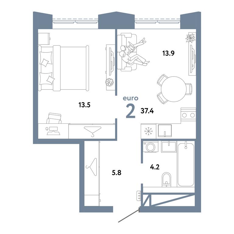 1-BD Apartment Sale, 37.4 sq. m. at Strana.Zarechnaja, Ilovayskaya Street, Moscow, Russia #2 1-BD Apartment Sale, 37.4 sq. m. at Strana.Zarechnaja, Ilovayskaya Street, Moscow, Russia #2