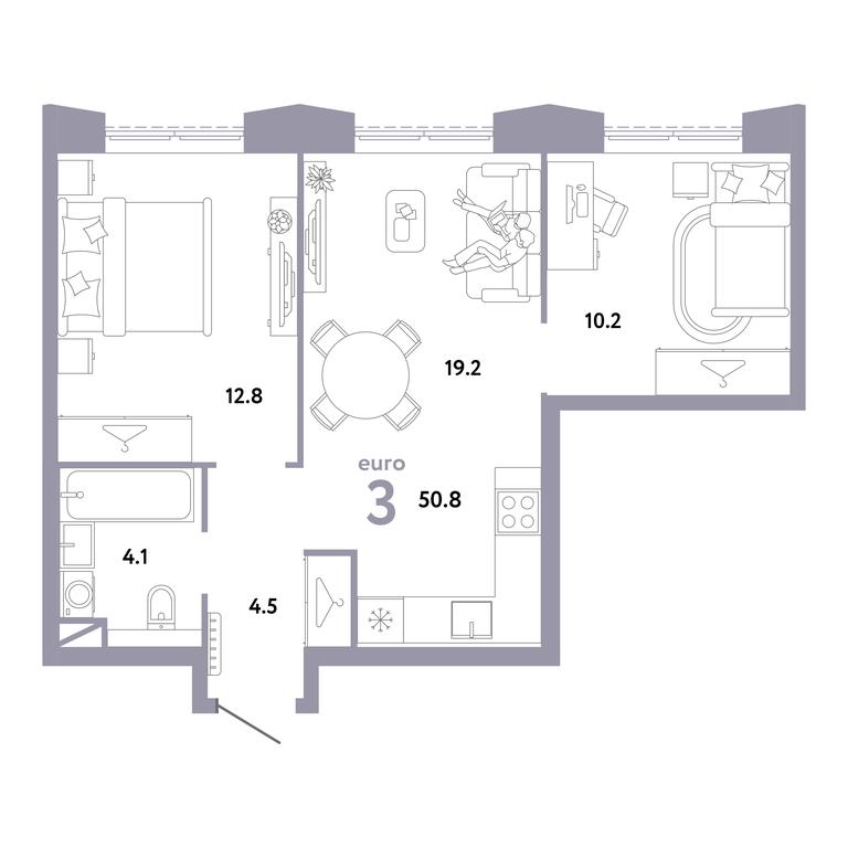2-BD Apartment Sale, 50.8 sq. m. at Strana.Zarechnaja, Ilovayskaya Street, Moscow, Russia #1 2-BD Apartment Sale, 50.8 sq. m. at Strana.Zarechnaja, Ilovayskaya Street, Moscow, Russia #1