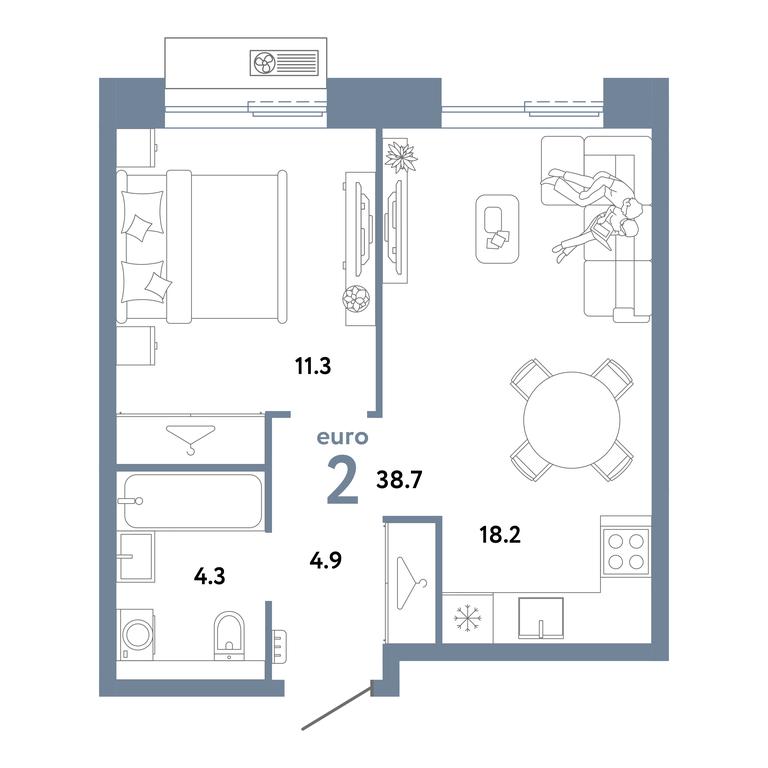 1-BD Apartment Sale, 38.7 sq. m. at Strana.Zarechnaja, Ilovayskaya Street, Moscow, Russia #1 1-BD Apartment Sale, 38.7 sq. m. at Strana.Zarechnaja, Ilovayskaya Street, Moscow, Russia #1