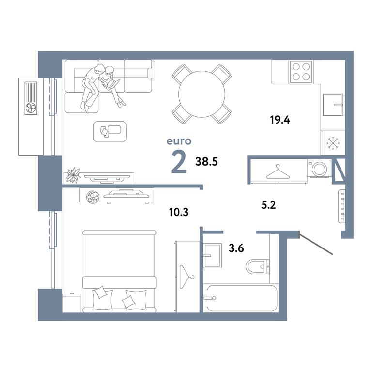 1-BD Apartment Sale, 38.5 sq. m. at Strana.Zarechnaja, Ilovayskaya Street, Moscow, Russia #1 1-BD Apartment Sale, 38.5 sq. m. at Strana.Zarechnaja, Ilovayskaya Street, Moscow, Russia #1