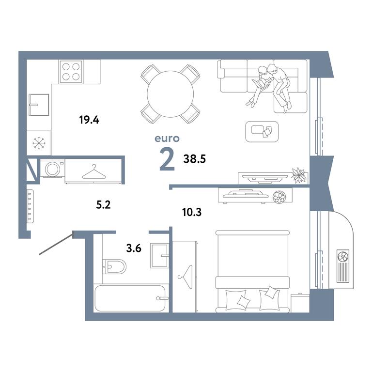 1-BD Apartment Sale, 38.5 sq. m. at Strana.Zarechnaja, Ilovayskaya Street, Moscow, Russia #1 1-BD Apartment Sale, 38.5 sq. m. at Strana.Zarechnaja, Ilovayskaya Street, Moscow, Russia #1