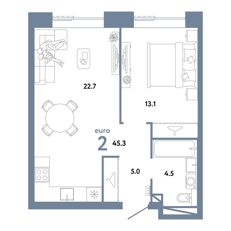 Продажа 1-комн. квартиры, 45,3 м² в ЖК «Страна.Заречная», Иловайская улица, Москва, Россия #1 Продажа 1-комн. квартиры, 45,3 м² в ЖК «Страна.Заречная», Иловайская улица, Москва, Россия #1