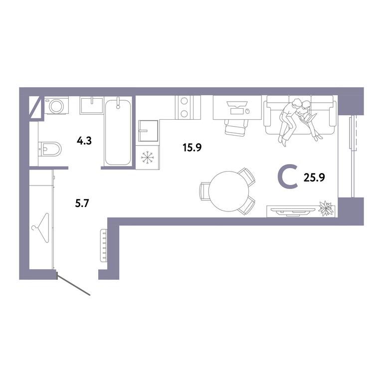Apartment Sale, 25.9 sq. m. at Strana.Zarechnaja, Ilovayskaya Street, Moscow, Russia #1 Apartment Sale, 25.9 sq. m. at Strana.Zarechnaja, Ilovayskaya Street, Moscow, Russia #1