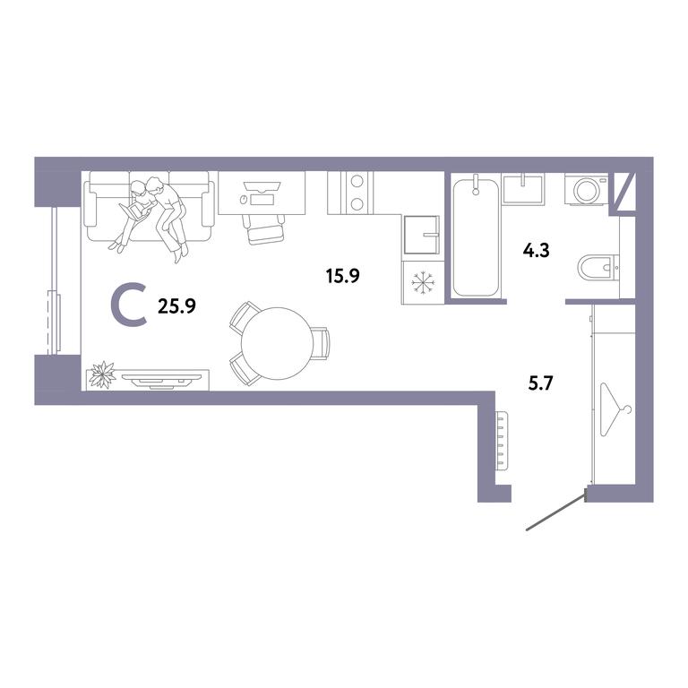 Продажа квартиры, 25,9 м² в ЖК «Страна.Заречная», Иловайская улица, Москва, Россия #2 Продажа квартиры, 25,9 м² в ЖК «Страна.Заречная», Иловайская улица, Москва, Россия #2