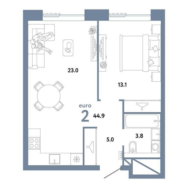 1-BD Apartment Sale, 44.9 sq. m. at Strana.Zarechnaja, Ilovayskaya Street, Moscow, Russia #2 1-BD Apartment Sale, 44.9 sq. m. at Strana.Zarechnaja, Ilovayskaya Street, Moscow, Russia #2