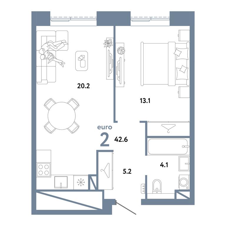 1-BD Apartment Sale, 42.6 sq. m. at Strana.Zarechnaja, Ilovayskaya Street, Moscow, Russia #2 1-BD Apartment Sale, 42.6 sq. m. at Strana.Zarechnaja, Ilovayskaya Street, Moscow, Russia #2