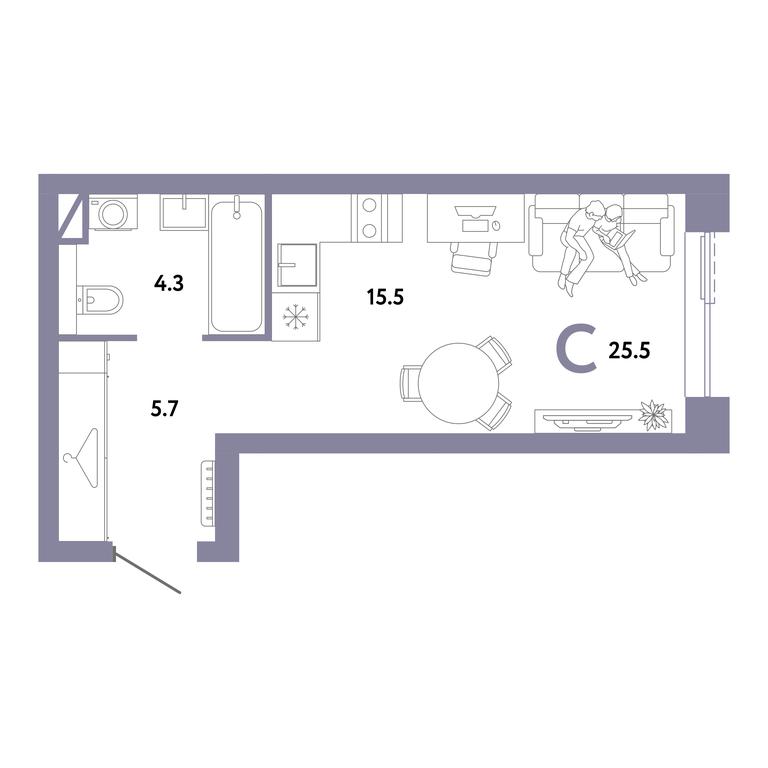 Apartment Sale, 25.5 sq. m. at Strana.Zarechnaja, Ilovayskaya Street, Moscow, Russia #1 Apartment Sale, 25.5 sq. m. at Strana.Zarechnaja, Ilovayskaya Street, Moscow, Russia #1