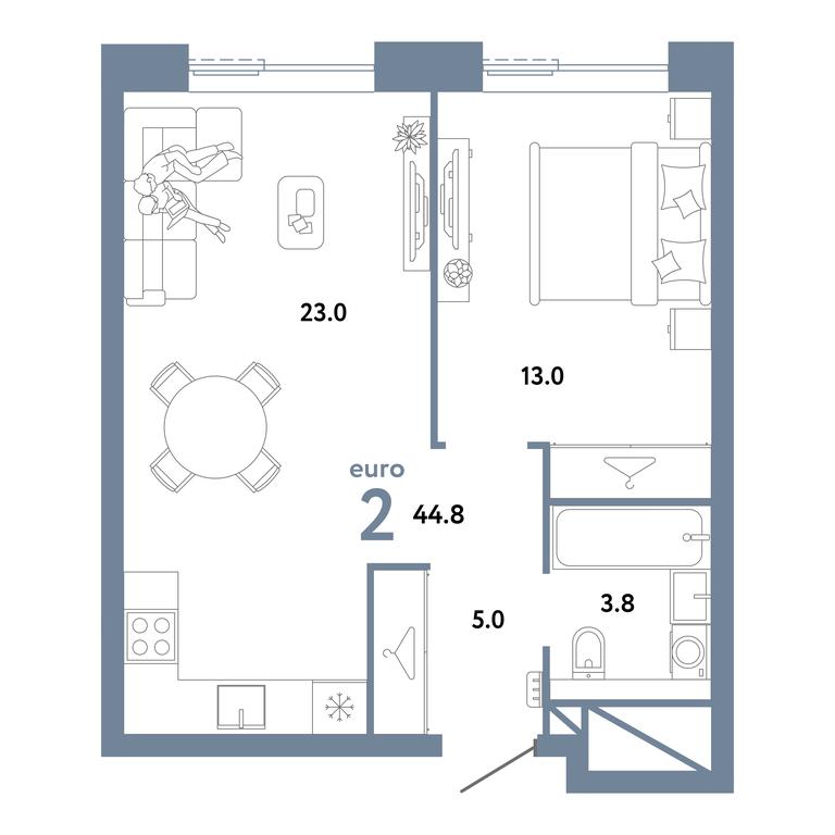 1-BD Apartment Sale, 44.8 sq. m. at Strana.Zarechnaja, Ilovayskaya Street, Moscow, Russia #1 1-BD Apartment Sale, 44.8 sq. m. at Strana.Zarechnaja, Ilovayskaya Street, Moscow, Russia #1