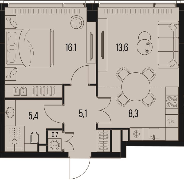 1-BD Apartment Sale, 49.2 sq. m. at High Life, Letnikovskaya Street, 11/10с1, Moscow, Russia #1