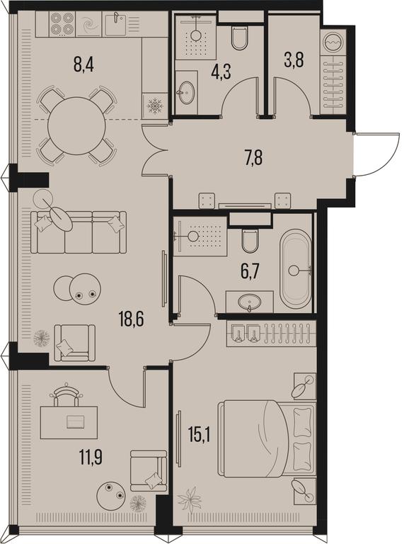 2-BD Apartment Sale, 76.6 sq. m. at High Life, Letnikovskaya Street, 11/10с1, Moscow, Russia #1 2-BD Apartment Sale, 76.6 sq. m. at High Life, Letnikovskaya Street, 11/10с1, Moscow, Russia #1