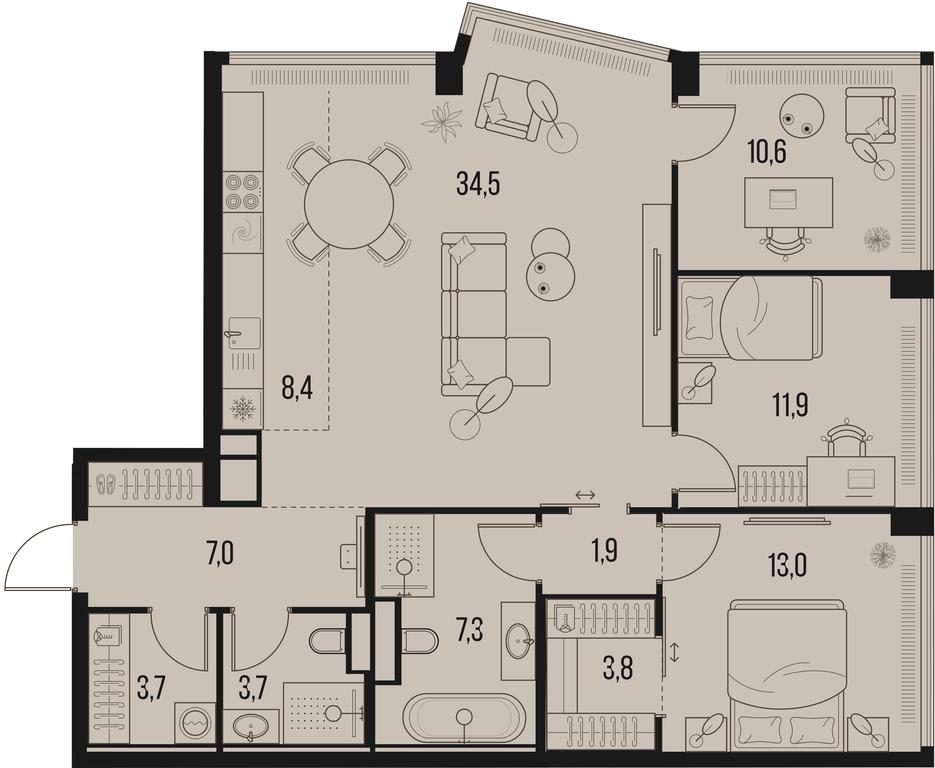 3-BD Apartment Sale, 105.8平方米 at High Life, Letnikovskaya Street, 11/10с1, Moscow, Russia #1 3-BD Apartment Sale, 105.8平方米 at High Life, Letnikovskaya Street, 11/10с1, Moscow, Russia #1
