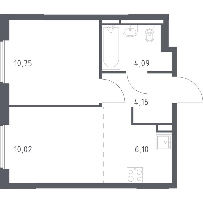 Apartment Sale, 35.12平方米 at Mytishchi Park, Silikatnaya ulitsa, 41к3, Mytischi, Moscow Region, Russia #1