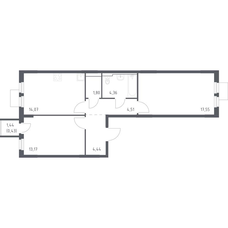Продажа 1-комн. квартиры, 60,33 м² в ЖК «Мытищи Парк», Силикатная улица, 41к3, Мытищи, Московская область, Россия #1 Продажа 1-комн. квартиры, 60,33 м² в ЖК «Мытищи Парк», Силикатная улица, 41к3, Мытищи, Московская область, Россия #1