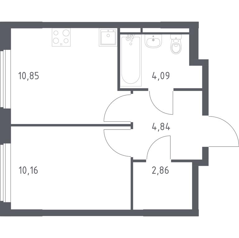 Apartment Sale, 32.8 sq. m. at Mytishchi Park, Silikatnaya ulitsa, 41к3, Mytischi, Moscow Region, Russia #1